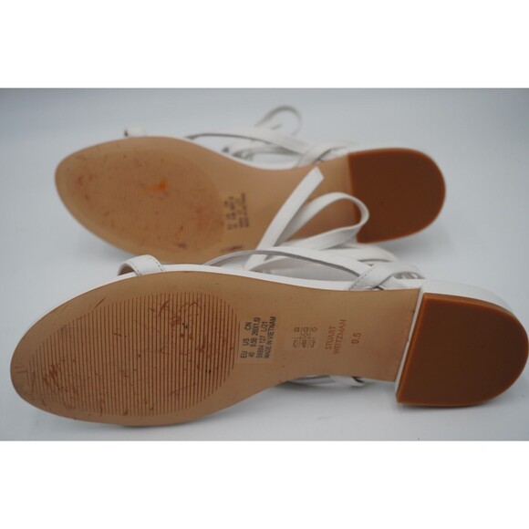 Stuart Weitzman Anita Wraparound Gladiator White Ankle Leather Sandal size 9.5 - Picture 11 of 16